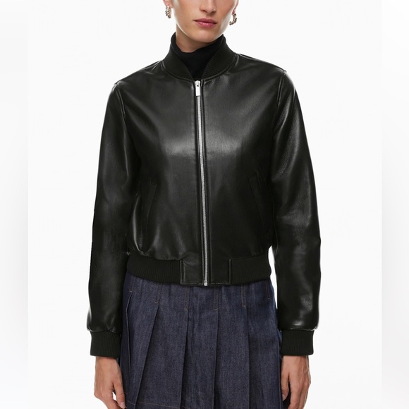 Babaton Black Leather Jacket - Picture 2 of 11